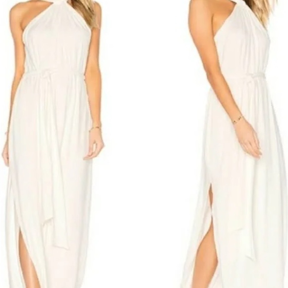 Elegant White Halter Maxi Dress